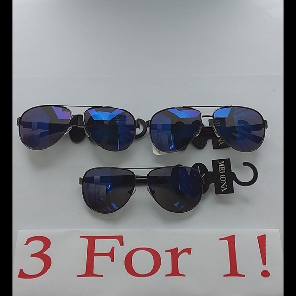 Merona Other - NWT Merona Blue Lens Mirrored Aviator Sunglasses